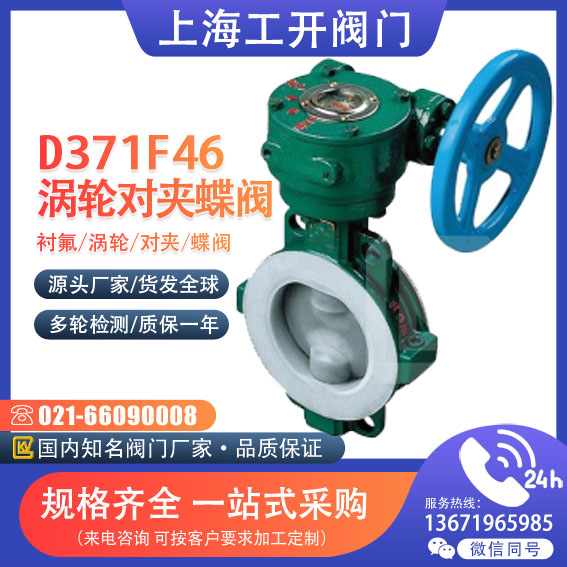 蝶閥  襯氟渦輪對夾蝶閥